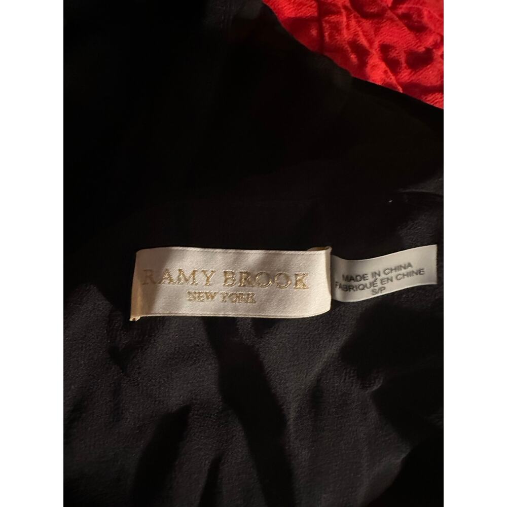Women S Ramy Brook New York Black Silk Mini Dress Sleeveless V-Neck Ruffle Side - Picture 7 of 7